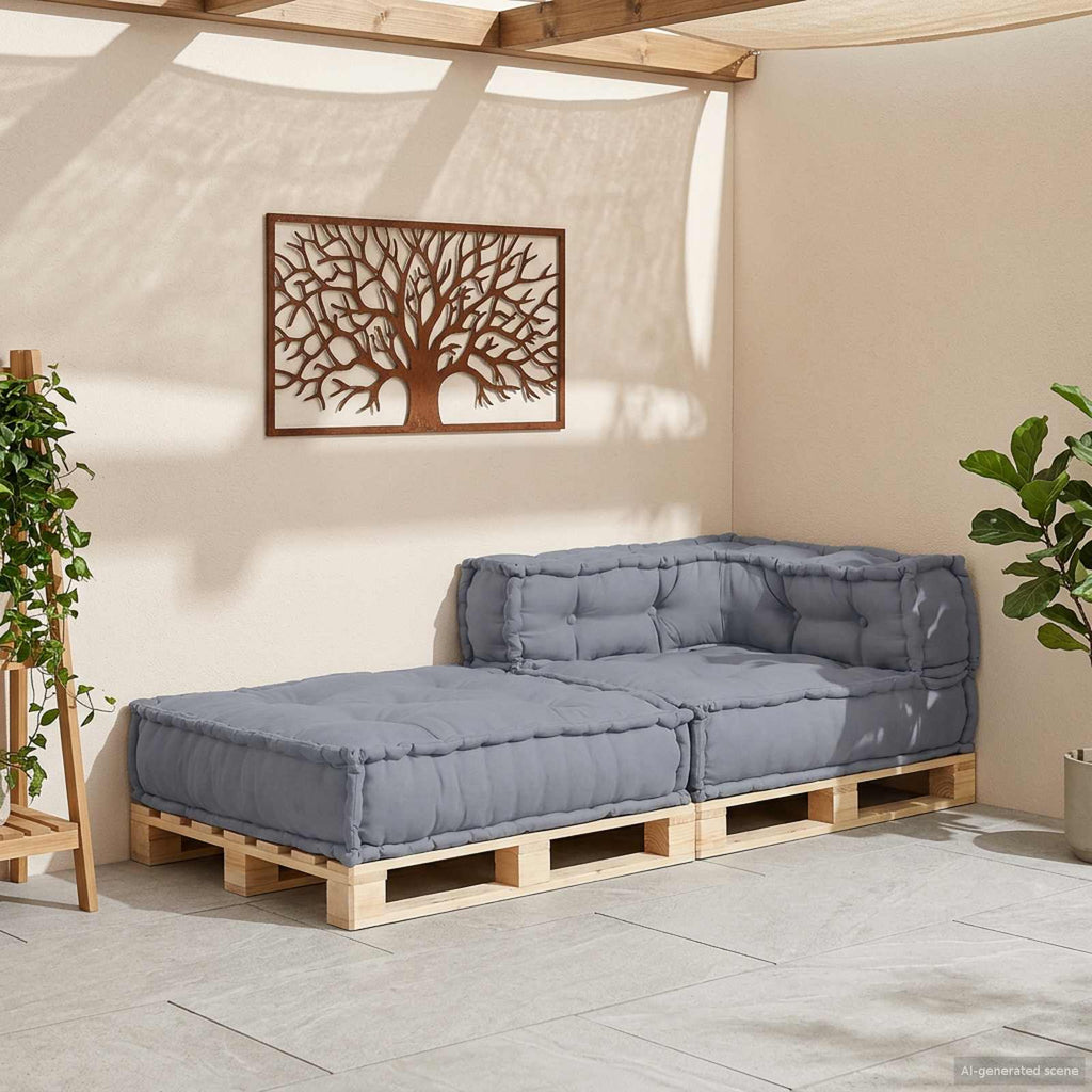 Modulare Sofagarnitur Grau 70 x 70 x 56 cm Stoff