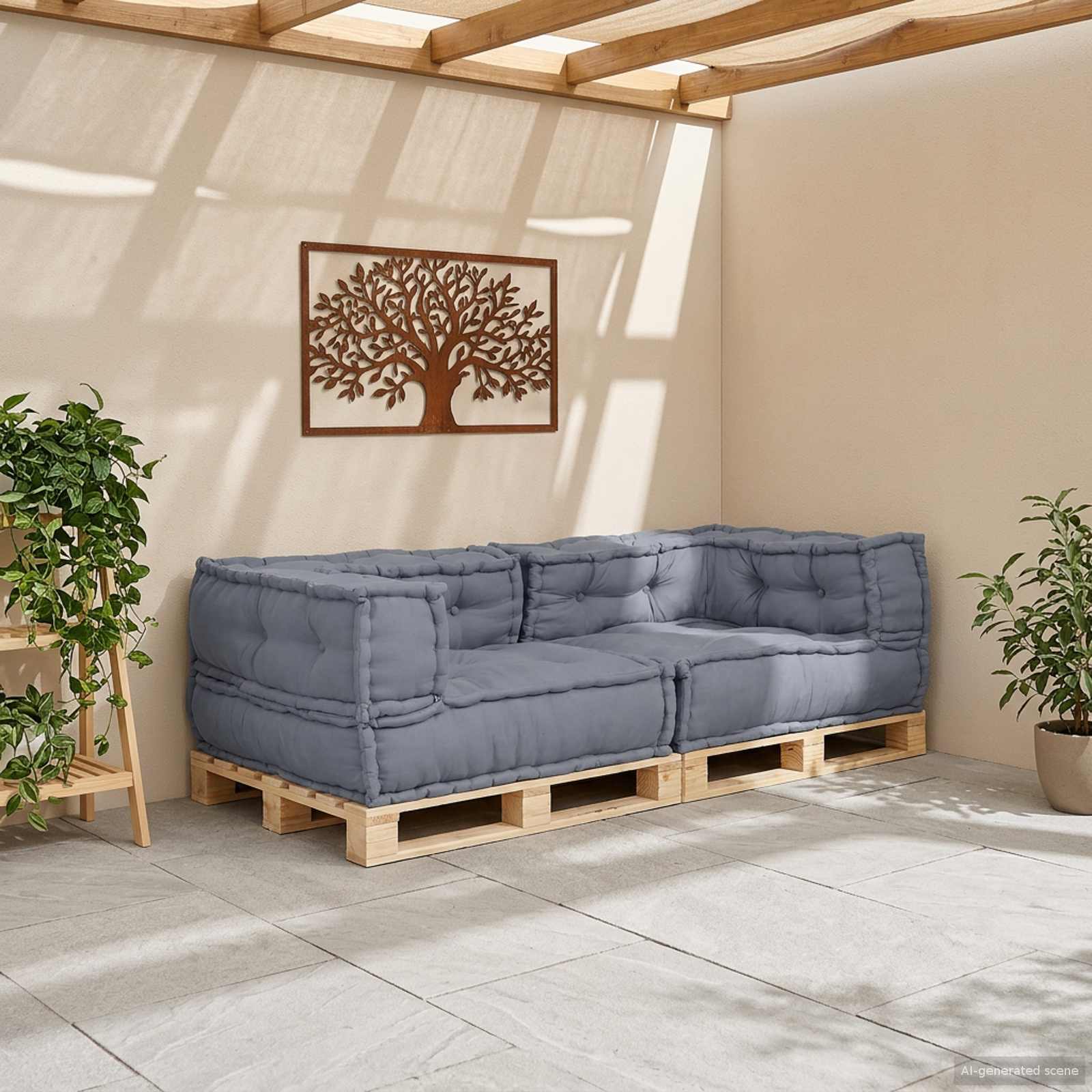 Modulare Sofagarnitur 3 pcs Grau 140 x 70 x 36 cm Stoff