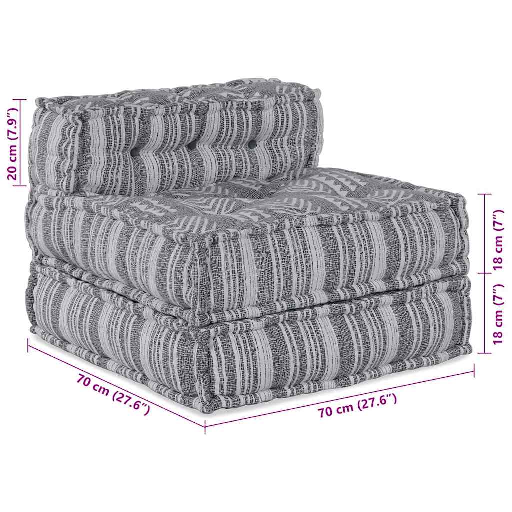 Modulare Sofagarnitur Grau Druck 70 x 70 x 56 cm Stoff