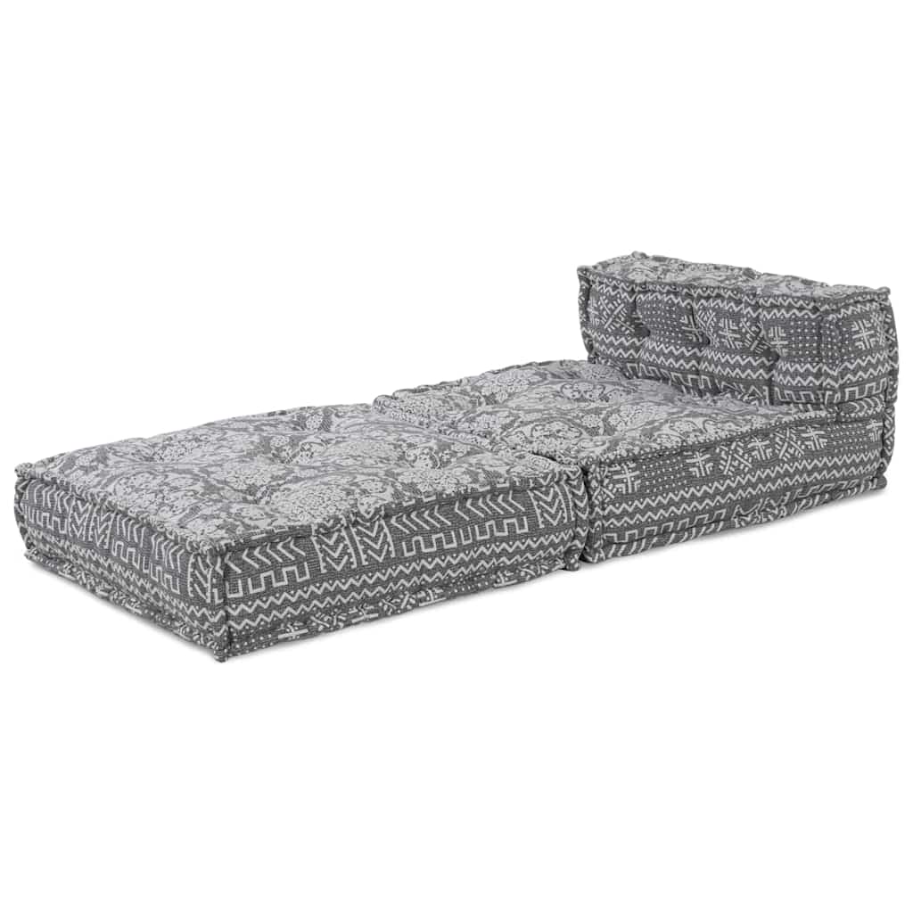Modulare Sofagarnitur Hellgrau 70 x 70 x 56 cm Stoff