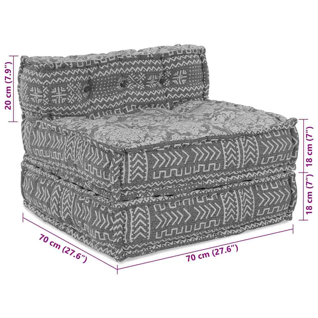 Modulare Sofagarnitur Hellgrau 70 x 70 x 56 cm Stoff