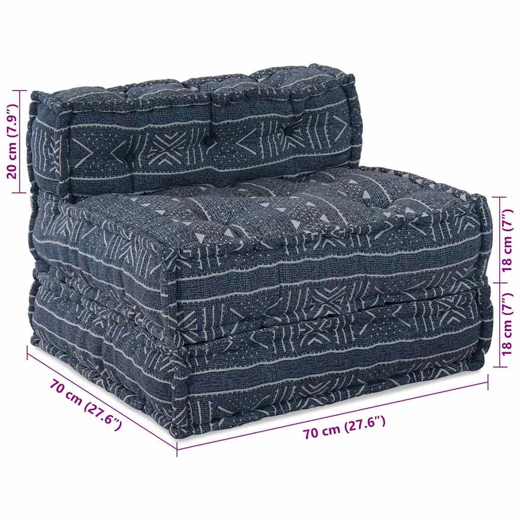 Modulare Sofagarnitur Indigo Druck 70 x 70 x 56 cm Stoff