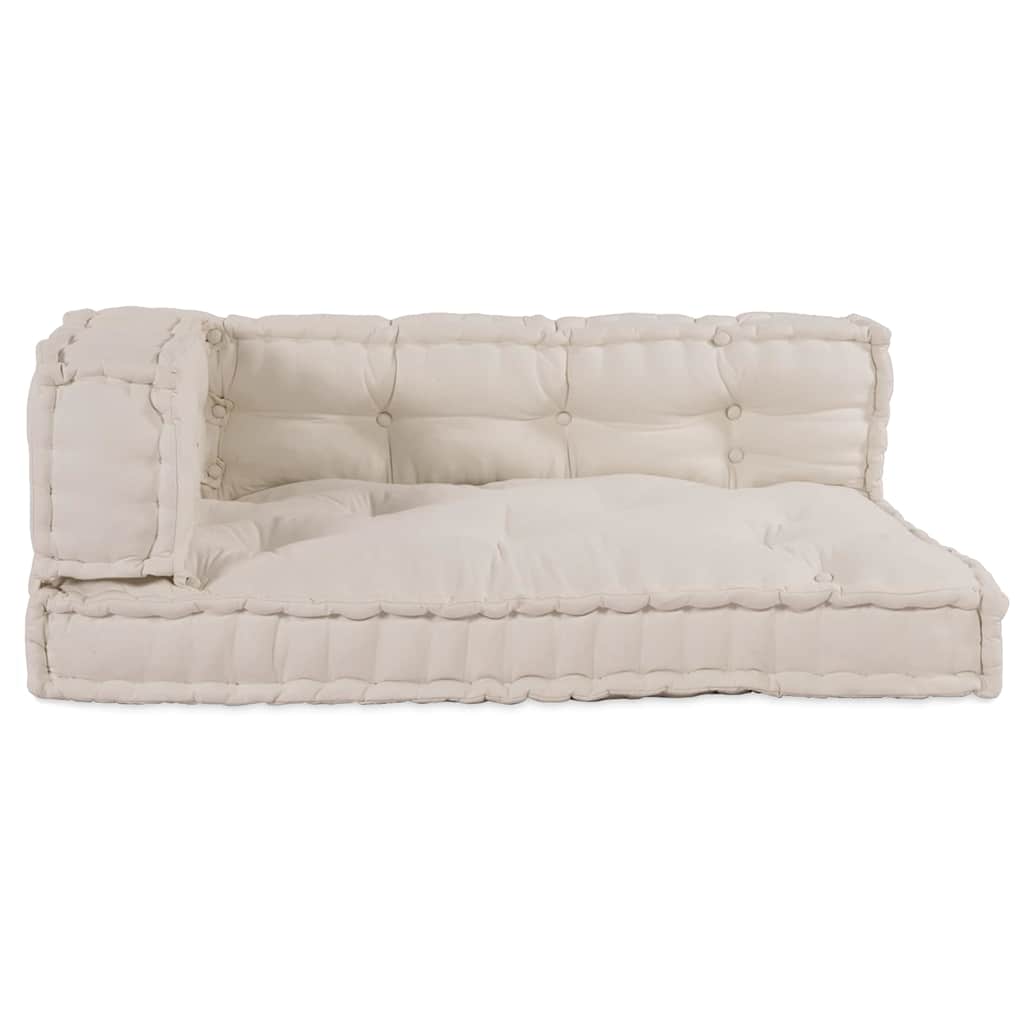 Pallet Sofa Kissen 3 pcs Creme 120 x 80 x 34 cm Stoff