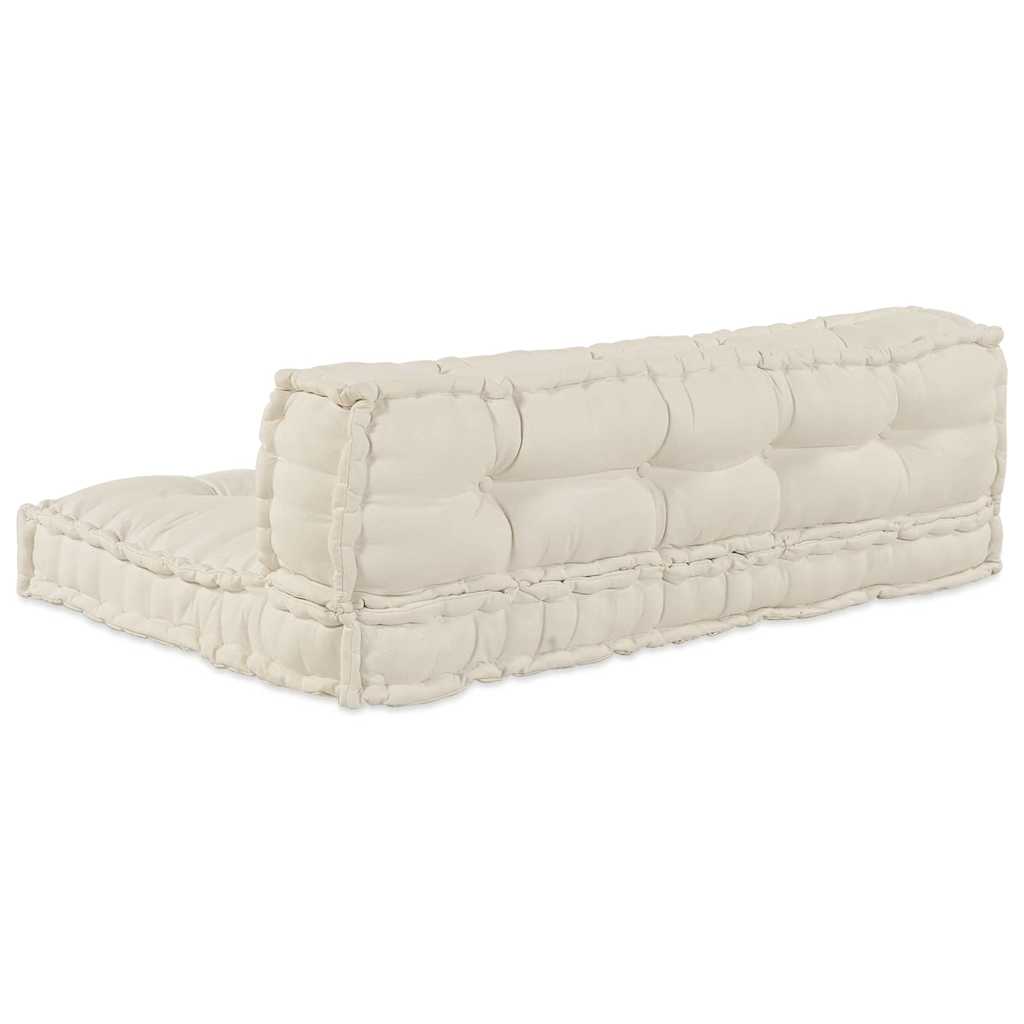 Pallet Sofa Kissen 2 pcs Creme 120 x 80 x 38 cm Stoff