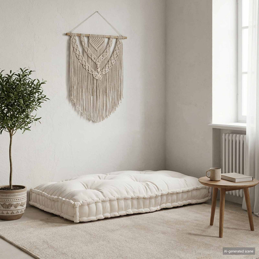 Pallet Sofa Kissen Creme 120 x 80 x 12 cm Stoff