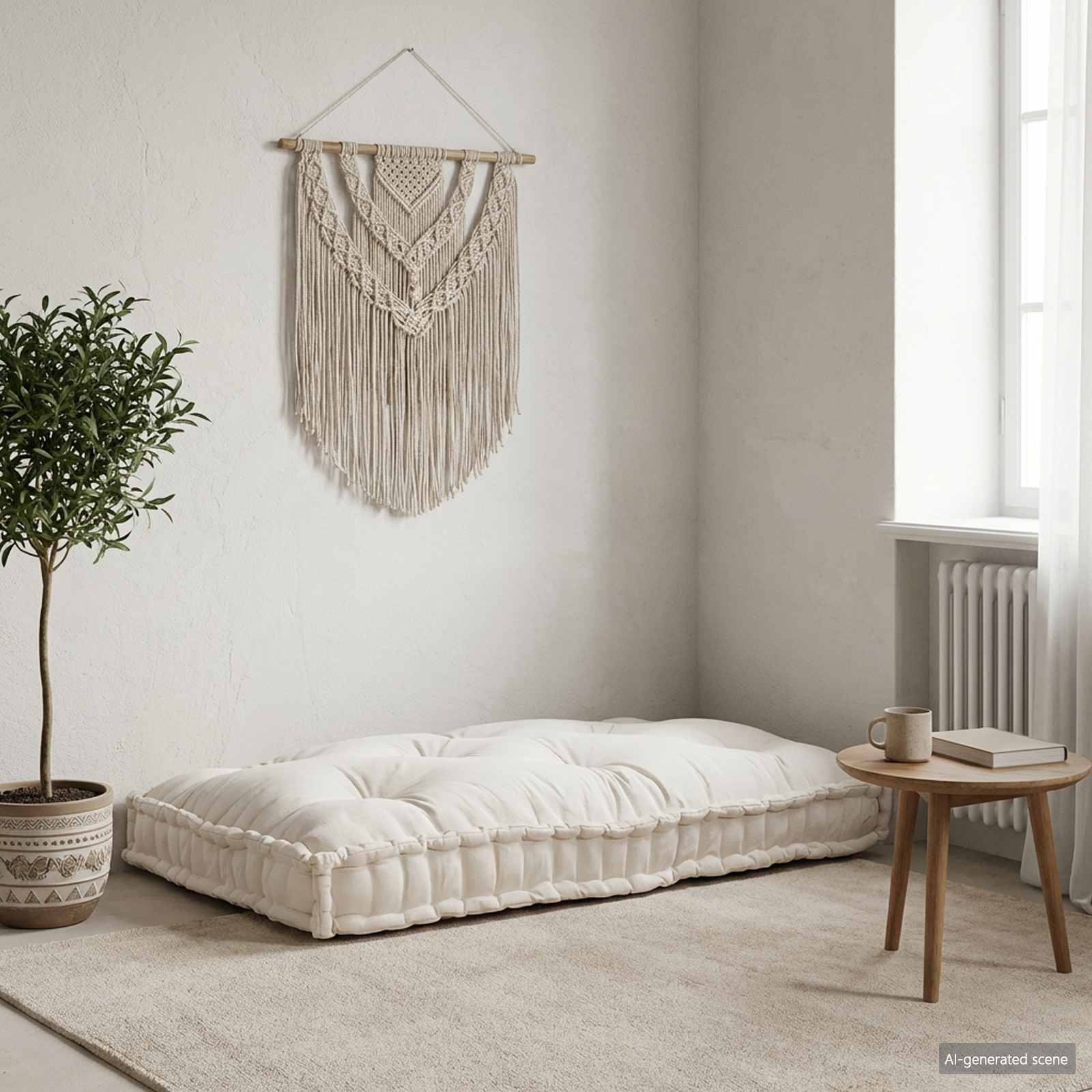Pallet Sofa Kissen Creme 120 x 80 x 12 cm Stoff