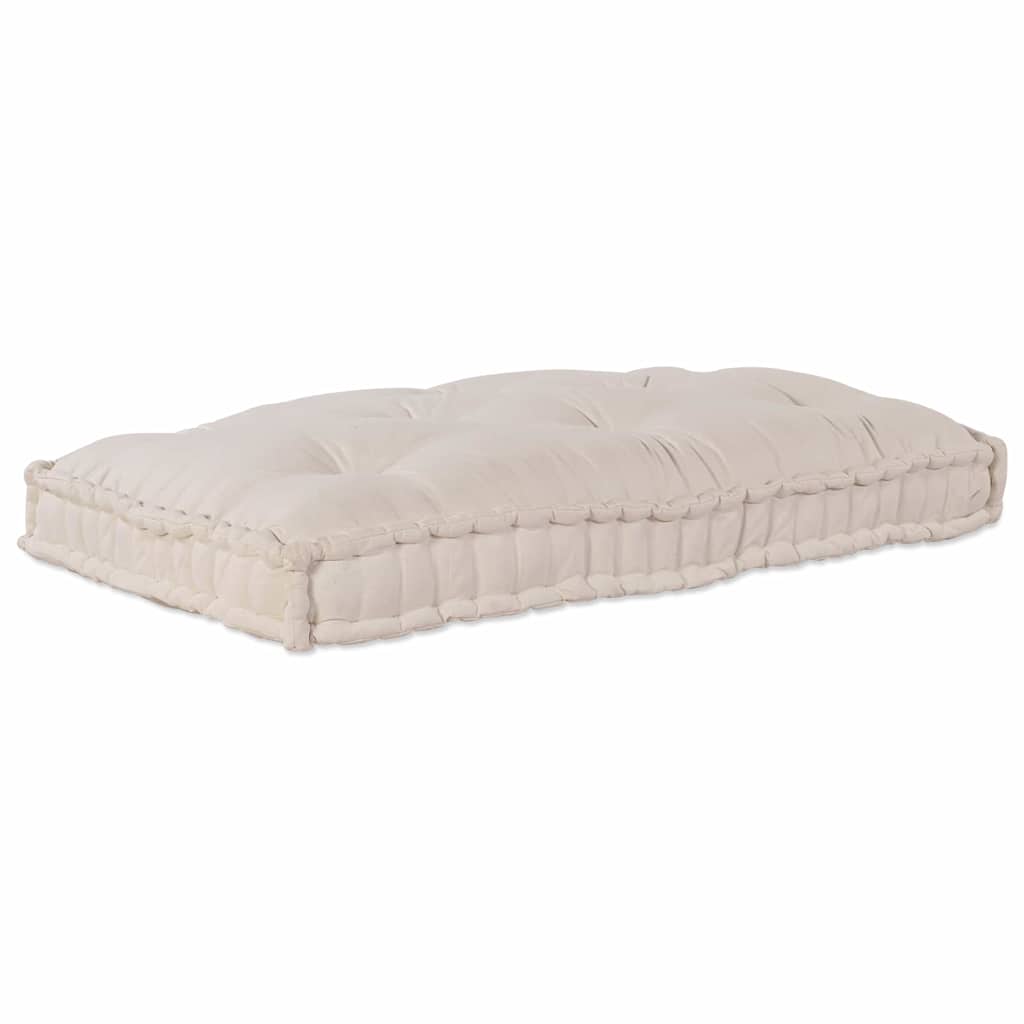 Pallet Sofa Kissen Creme 120 x 80 x 12 cm Stoff