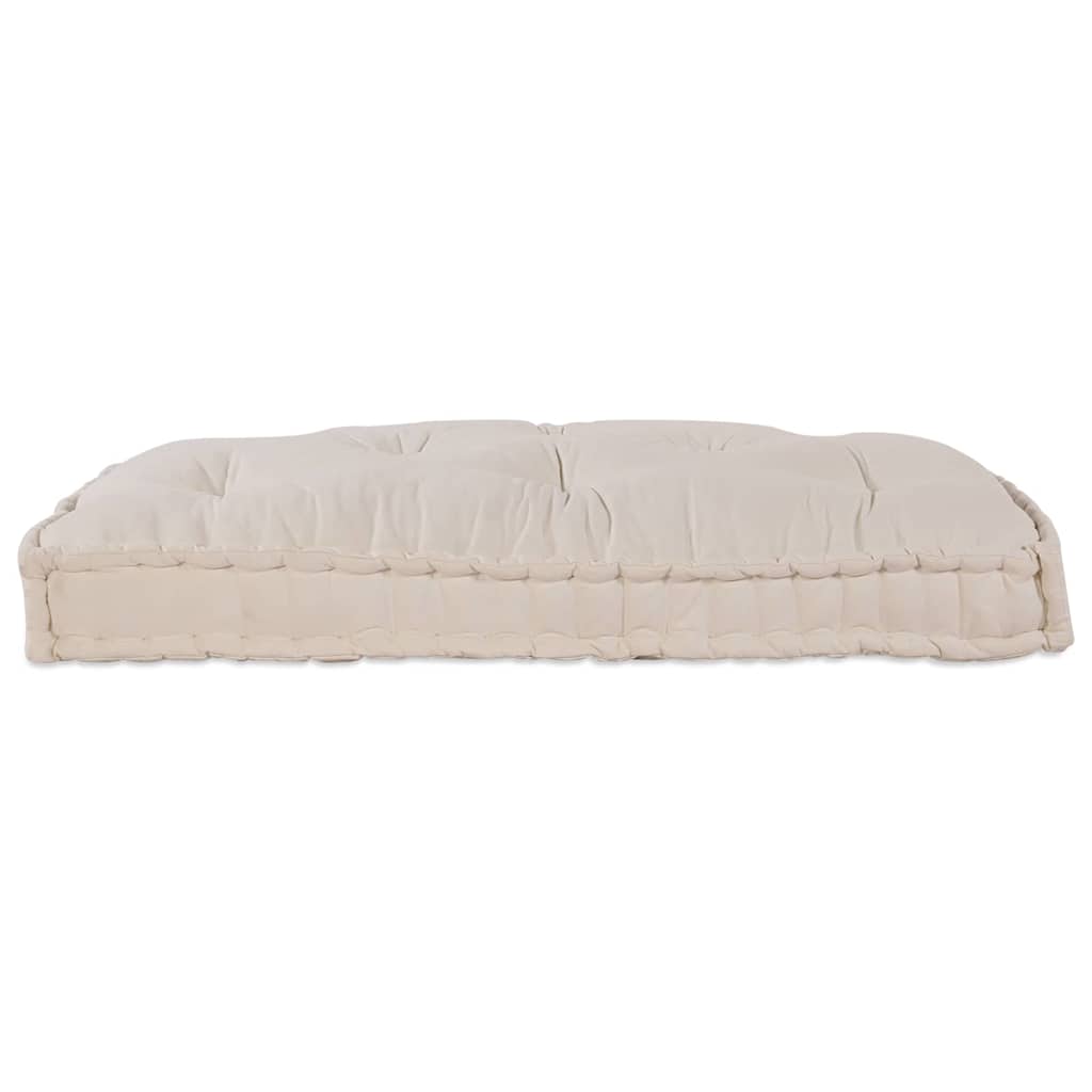 Pallet Sofa Kissen Creme 120 x 80 x 12 cm Stoff