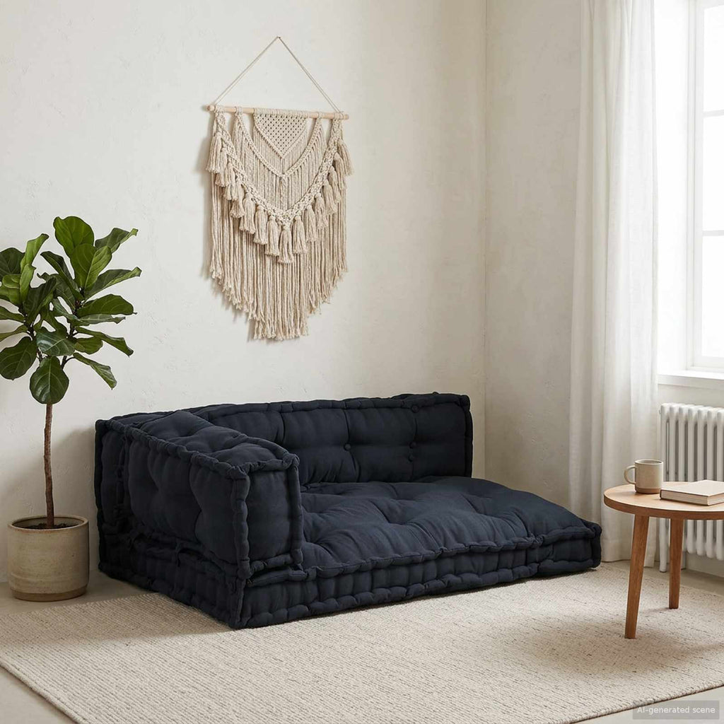 Pallet Sofa Kissen 3 pcs Anthrazit 120 x 80 x 38 cm Stoff