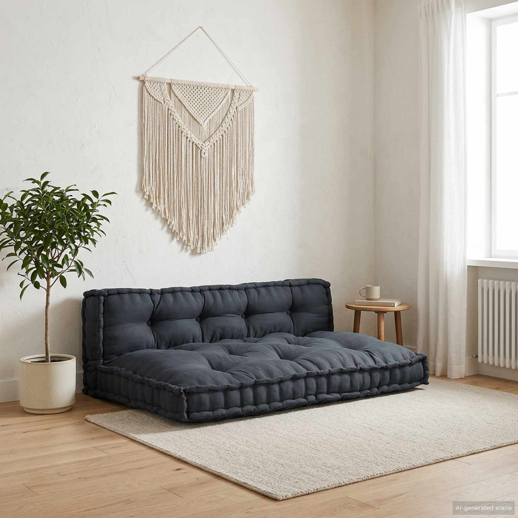 Pallet Sofa Kissen 2 pcs Anthrazit 120 x 80 x 38 cm Stoff