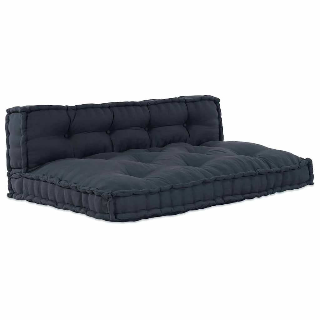 Pallet Sofa Kissen 2 pcs Anthrazit 120 x 80 x 38 cm Stoff