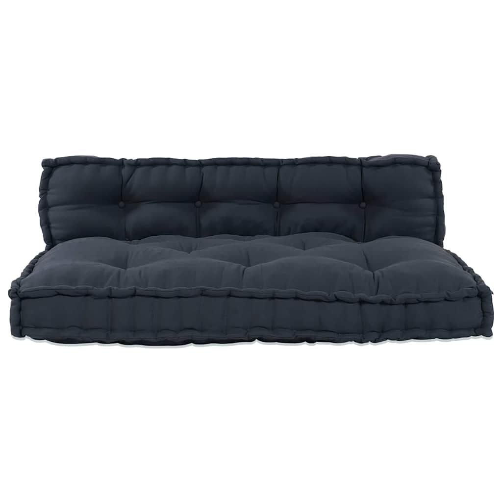 Pallet Sofa Kissen 2 pcs Anthrazit 120 x 80 x 38 cm Stoff