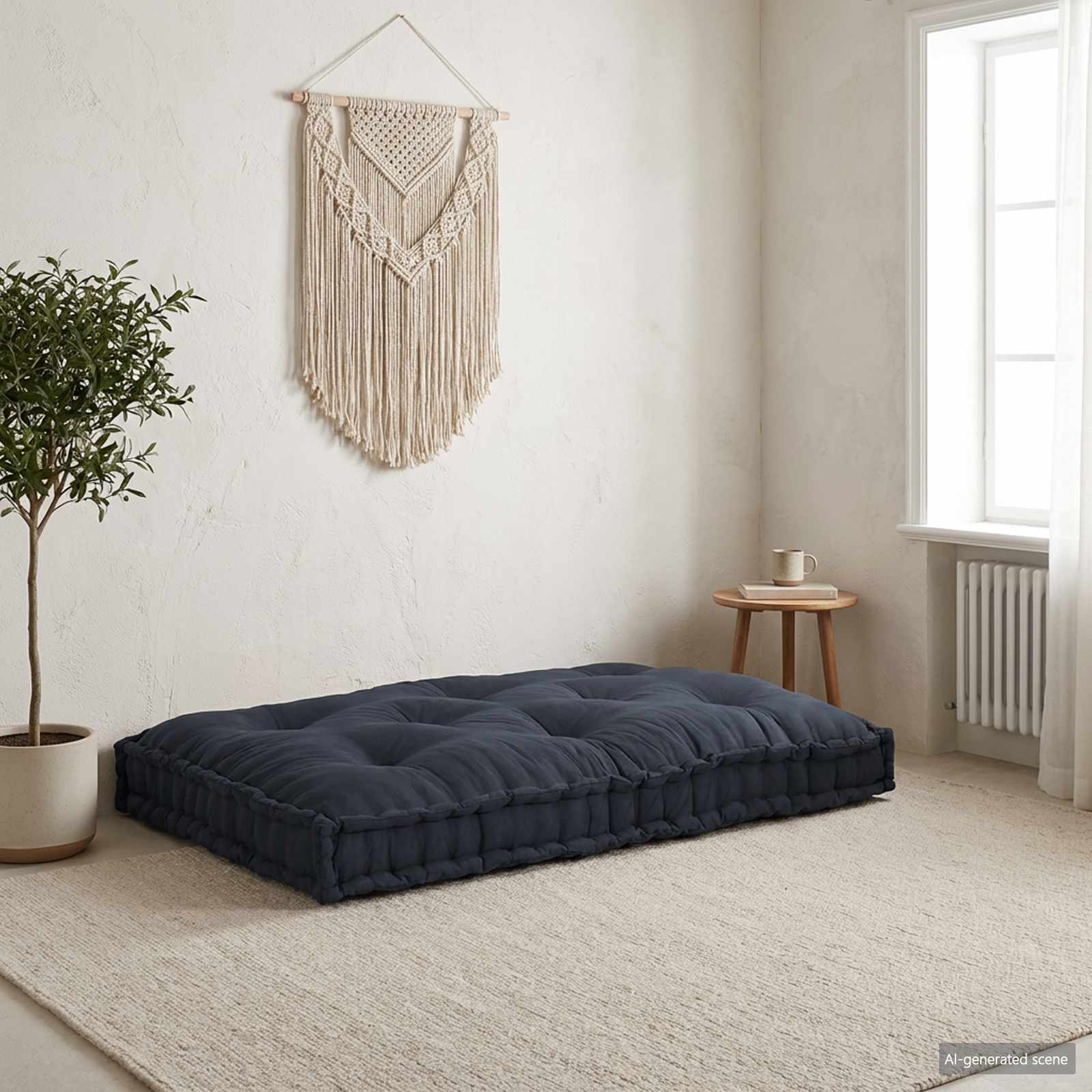 Pallet Sofa Kissen Anthrazit 120 x 80 x 12 cm Stoff