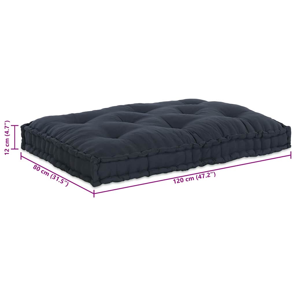 Pallet Sofa Kissen Anthrazit 120 x 80 x 12 cm Stoff