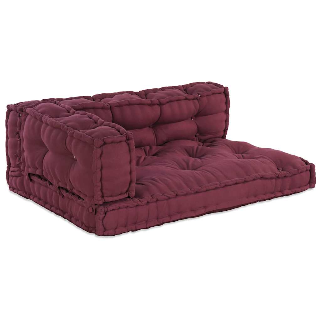 Pallet Sofa Kissen 3 pcs Kastanienbraun 120 x 80 x 38 cm Stoff