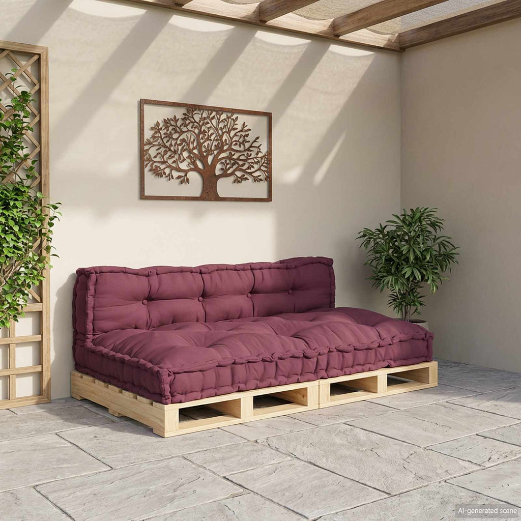 Pallet Sofa Kissen 2 pcs Kastanienbraun 120 x 80 x 38 cm Stoff