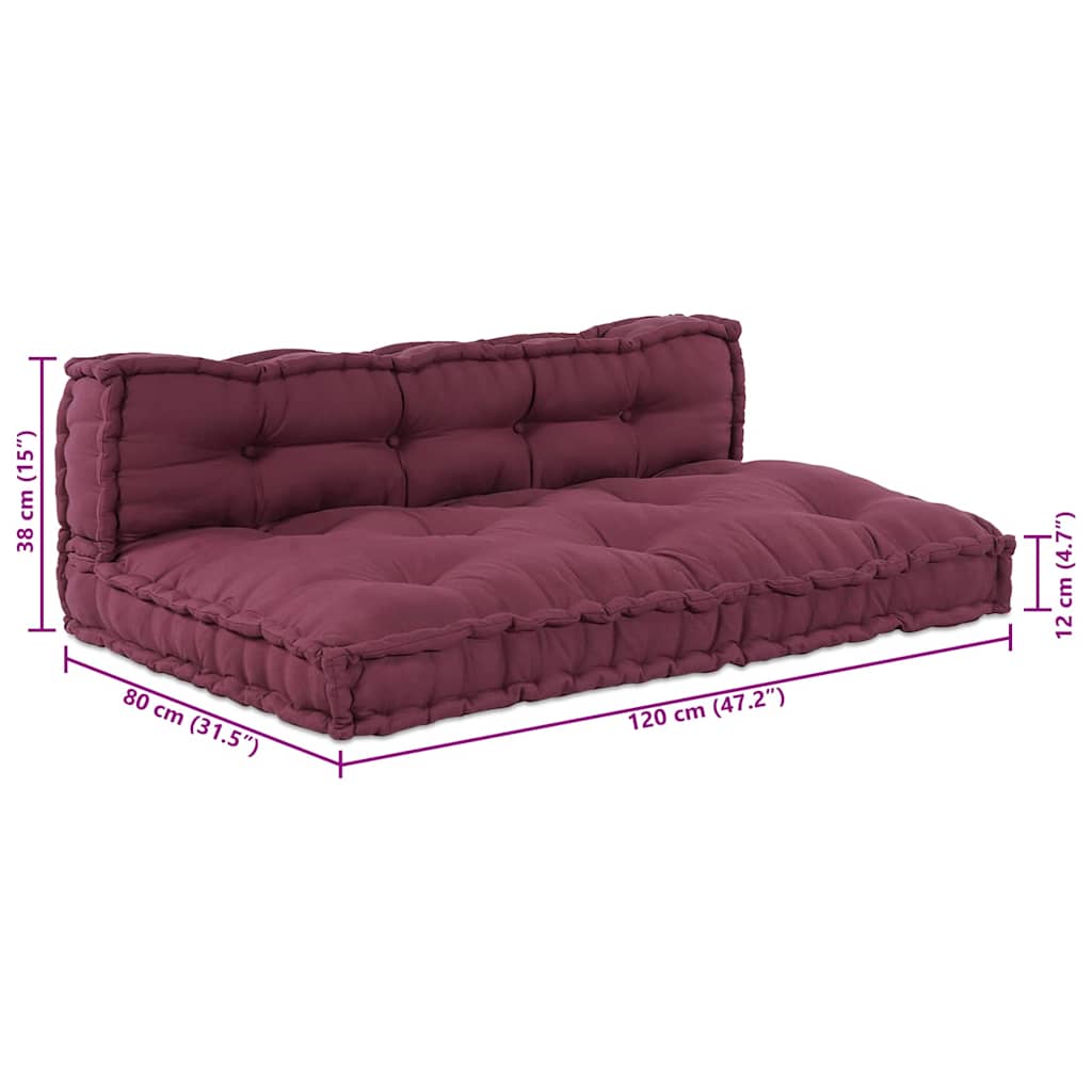 Pallet Sofa Kissen 2 pcs Kastanienbraun 120 x 80 x 38 cm Stoff
