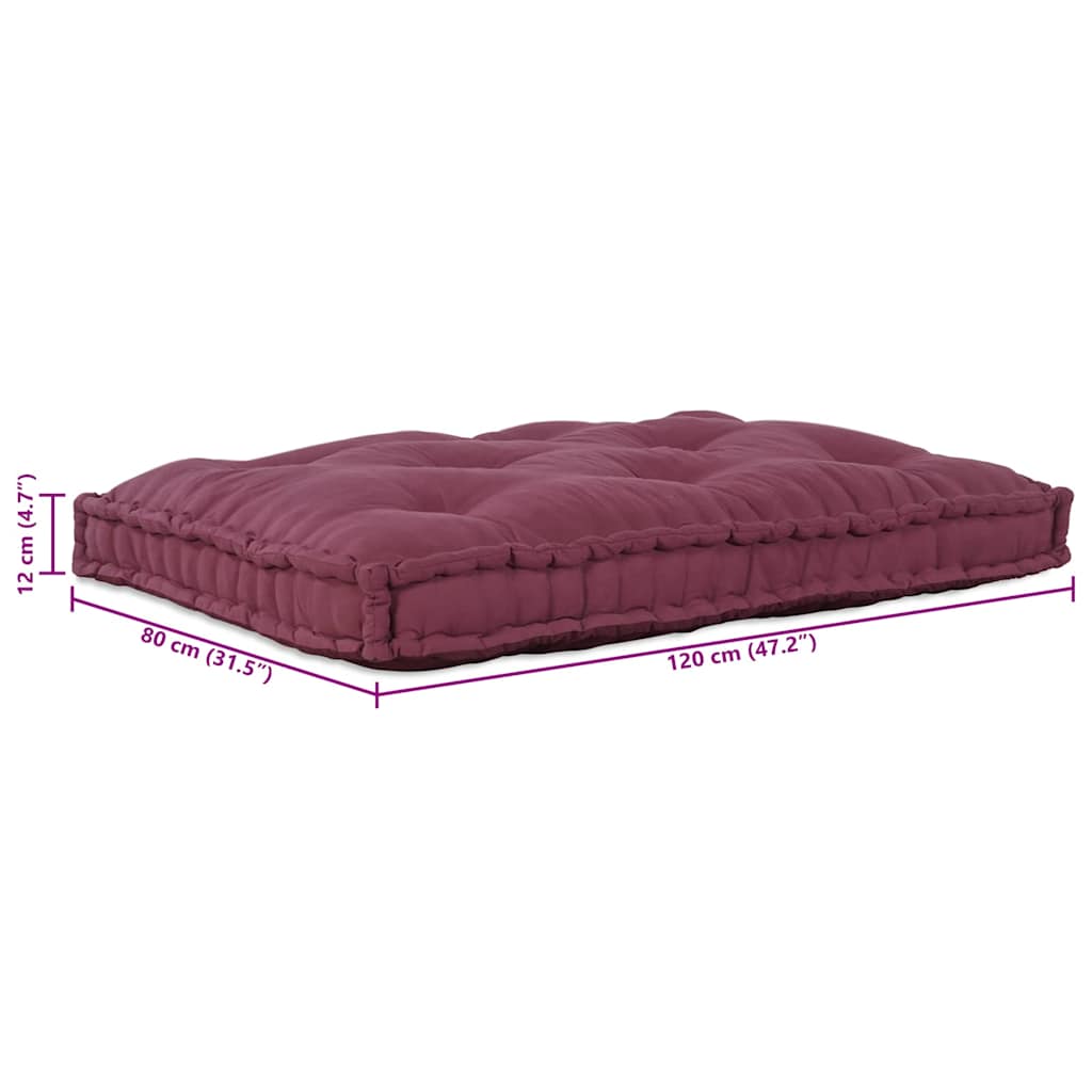 Pallet Sofa Kissen Kastanienbraun 120 x 80 x 12 cm Stoff