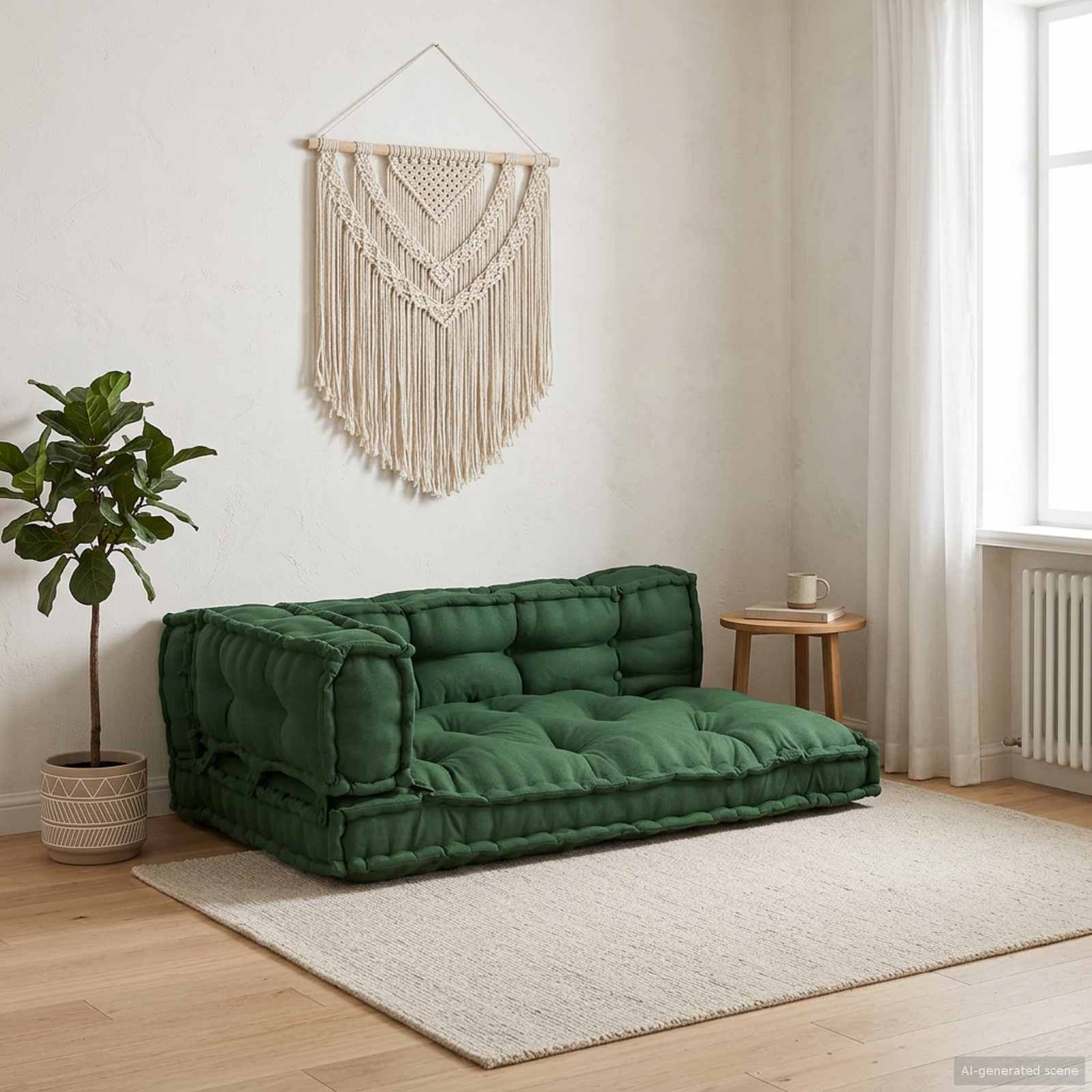 Pallet Sofa Kissen 3 pcs Grün 120 x 80 x 38 cm Stoff