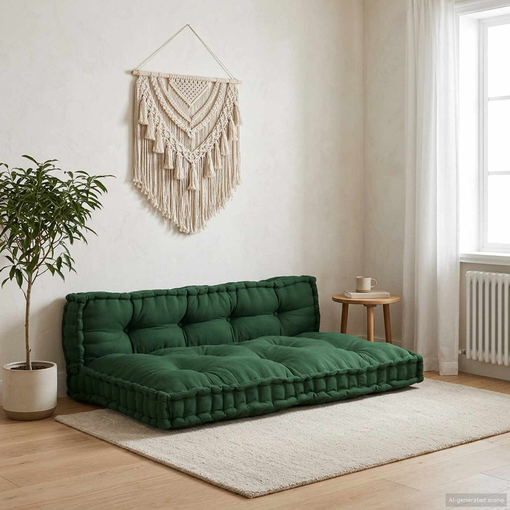 Pallet Sofa Kissen 2 pcs Grün 120 x 80 x 38 cm Stoff