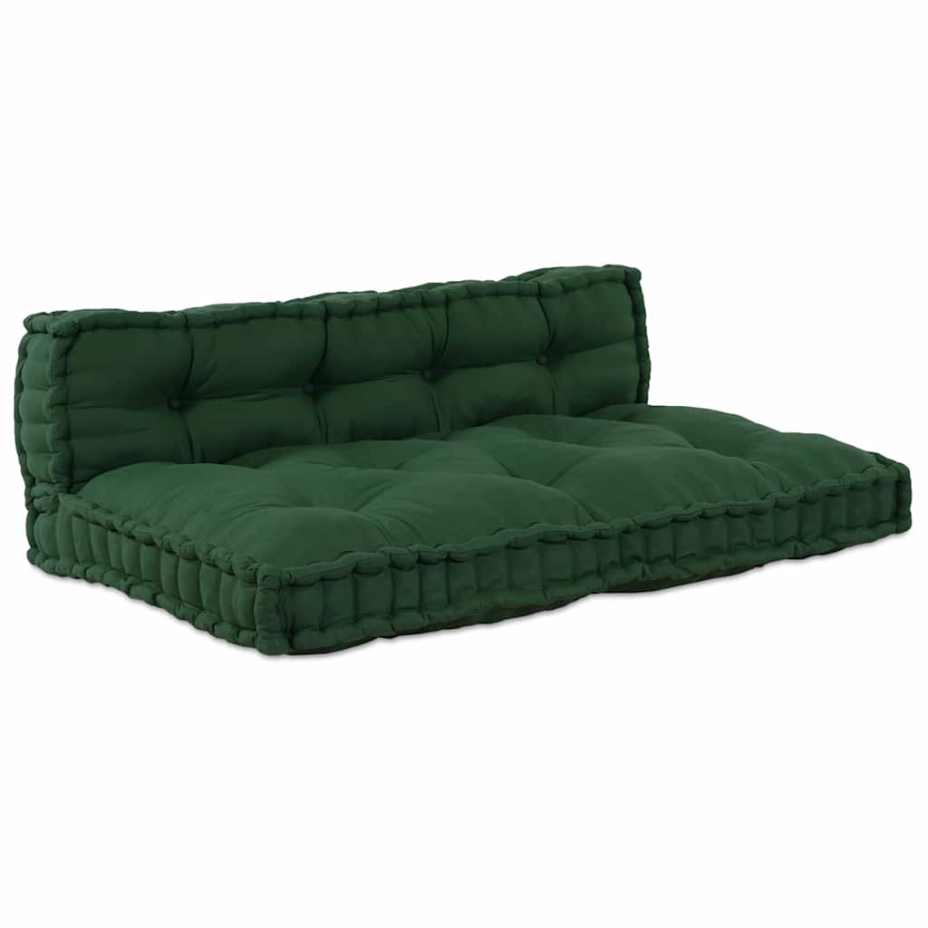 Pallet Sofa Kissen 2 pcs Grün 120 x 80 x 38 cm Stoff