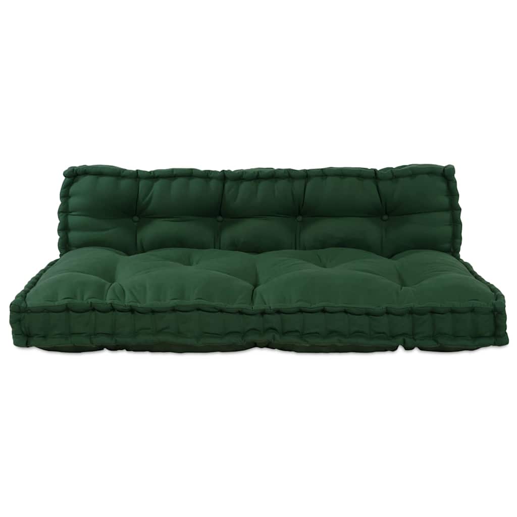 Pallet Sofa Kissen 2 pcs Grün 120 x 80 x 38 cm Stoff