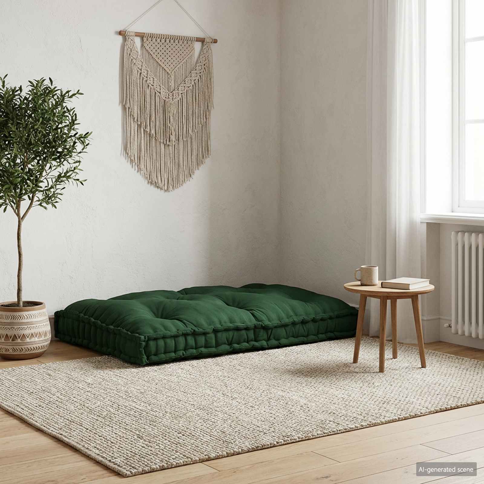 Pallet Sofa Kissen Grün 120 x 80 x 12 cm Stoff