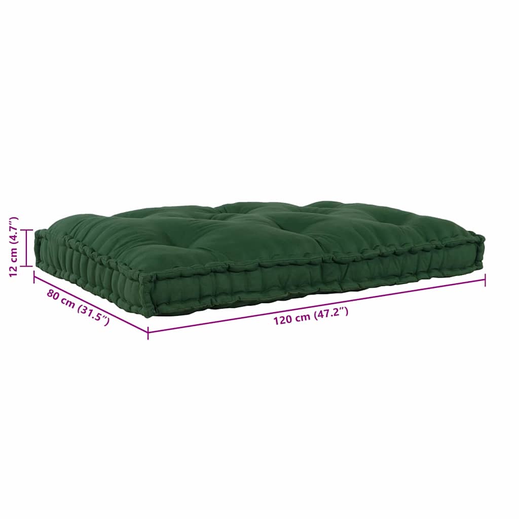 Pallet Sofa Kissen Grün 120 x 80 x 12 cm Stoff