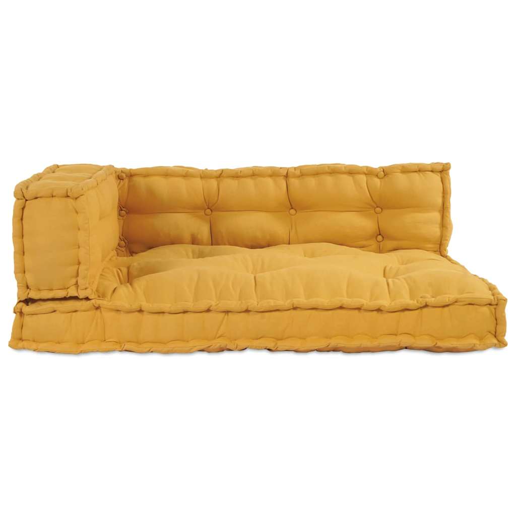 Pallet Sofa Kissen 3 pcs Gelb 120 x 80 x 38 cm Stoff