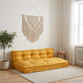 Pallet Sofa Kissen 2 pcs Gelb 120 x 80 x 38 cm Stoff