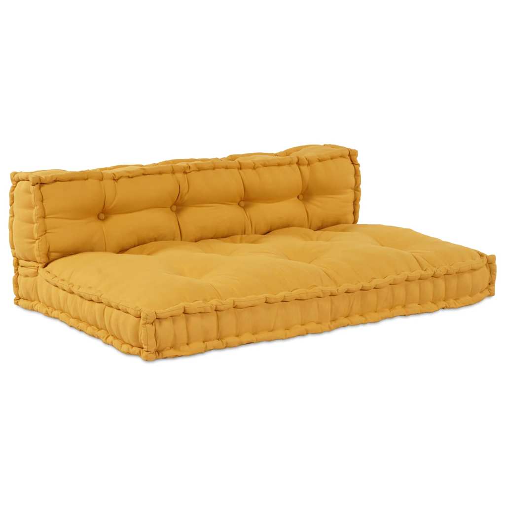 Pallet Sofa Kissen 2 pcs Gelb 120 x 80 x 38 cm Stoff