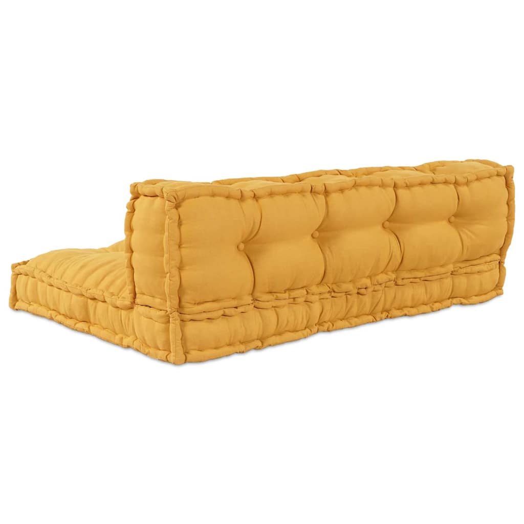 Pallet Sofa Kissen 2 pcs Gelb 120 x 80 x 38 cm Stoff