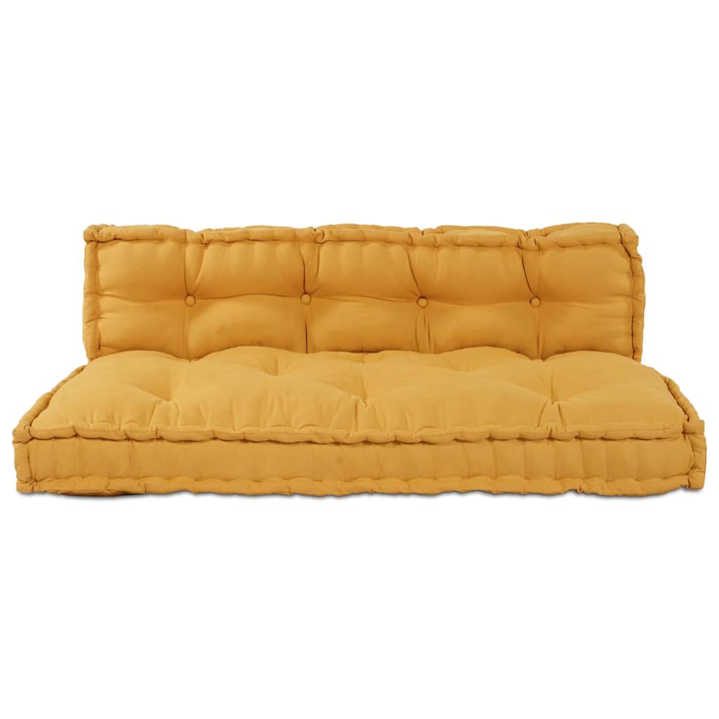 Pallet Sofa Kissen 2 pcs Gelb 120 x 80 x 38 cm Stoff