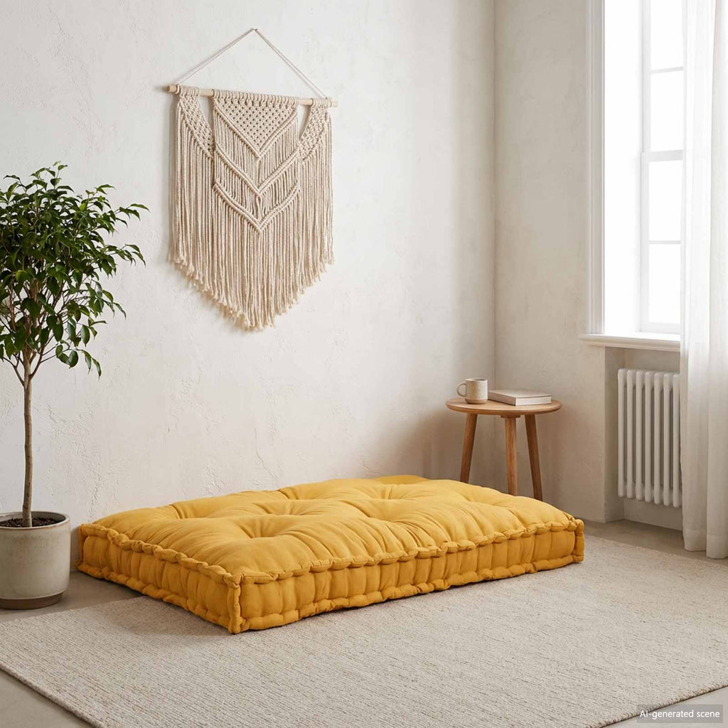 Pallet Sofa Kissen Gelb 120 x 80 x 12 cm Stoff