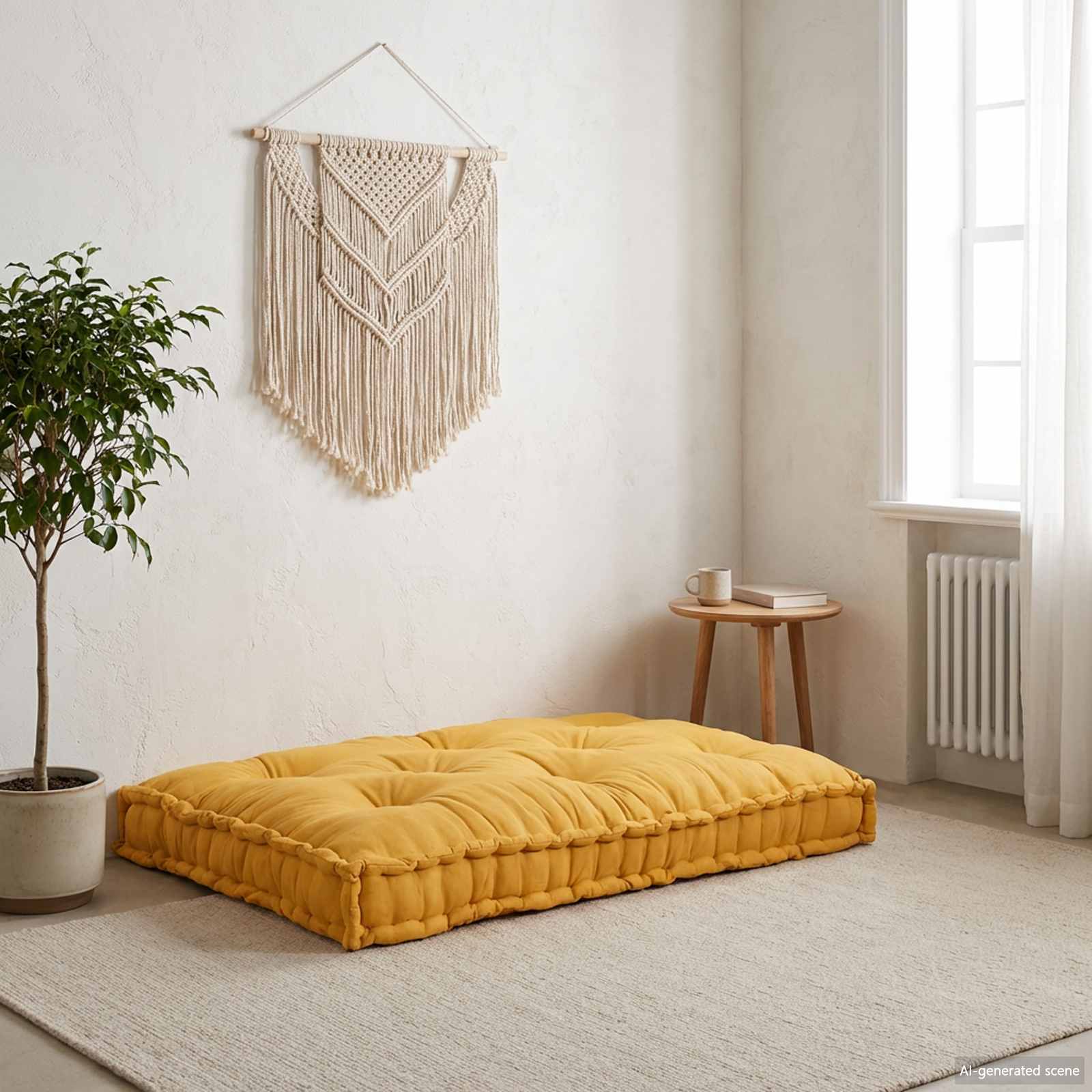 Pallet Sofa Kissen Gelb 120 x 80 x 12 cm Stoff