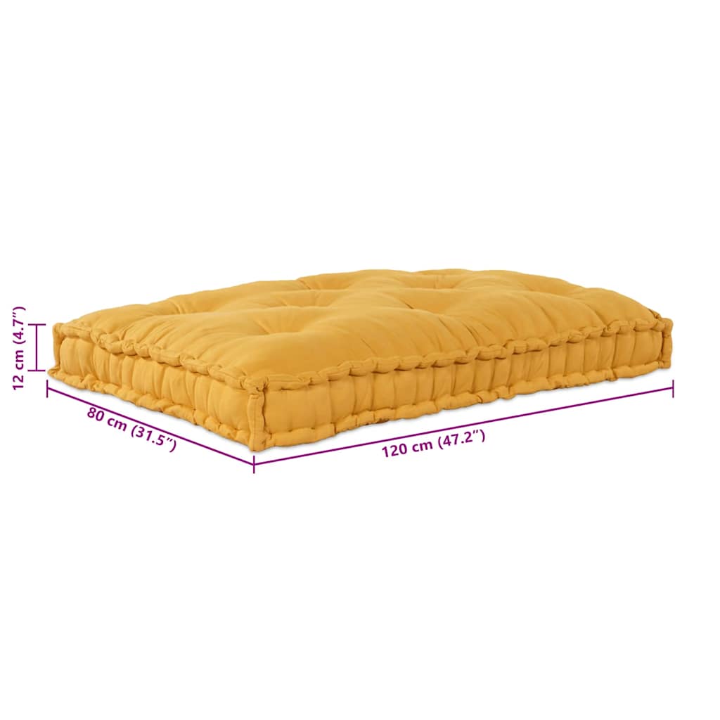 Pallet Sofa Kissen Gelb 120 x 80 x 12 cm Stoff