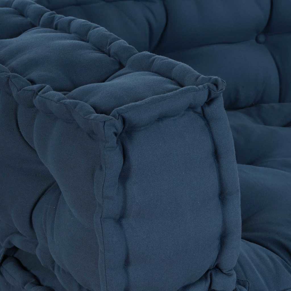 Pallet Sofa Kissen 3 pcs Indigo 120 x 80 x 38 cm Stoff