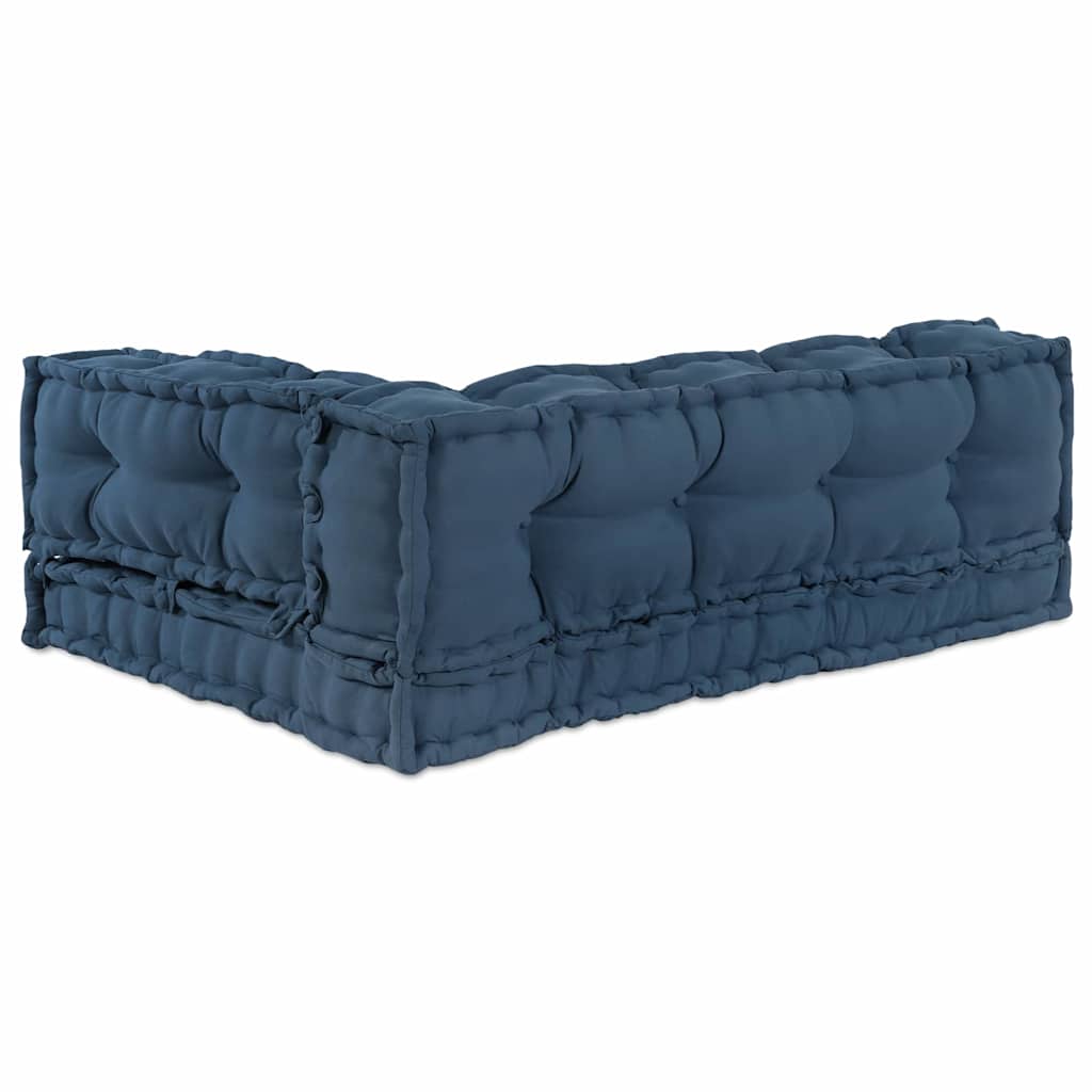 Pallet Sofa Kissen 3 pcs Indigo 120 x 80 x 38 cm Stoff