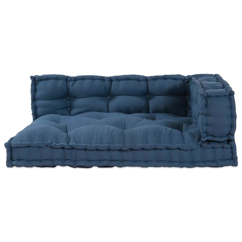 Pallet Sofa Kissen 3 pcs Indigo 120 x 80 x 38 cm Stoff