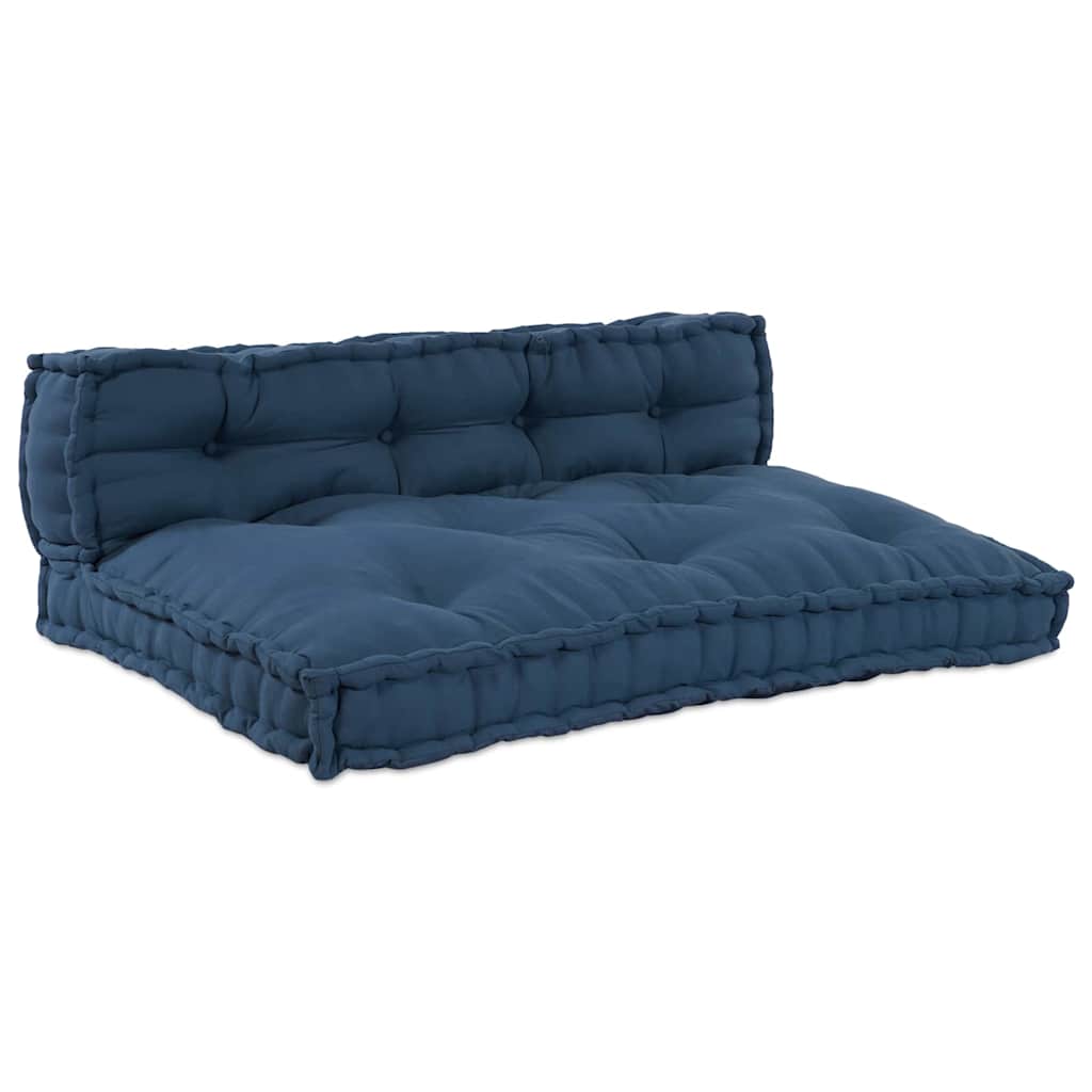 Pallet Sofa Kissen 2 pcs Indigo 120 x 80 x 38 cm Stoff