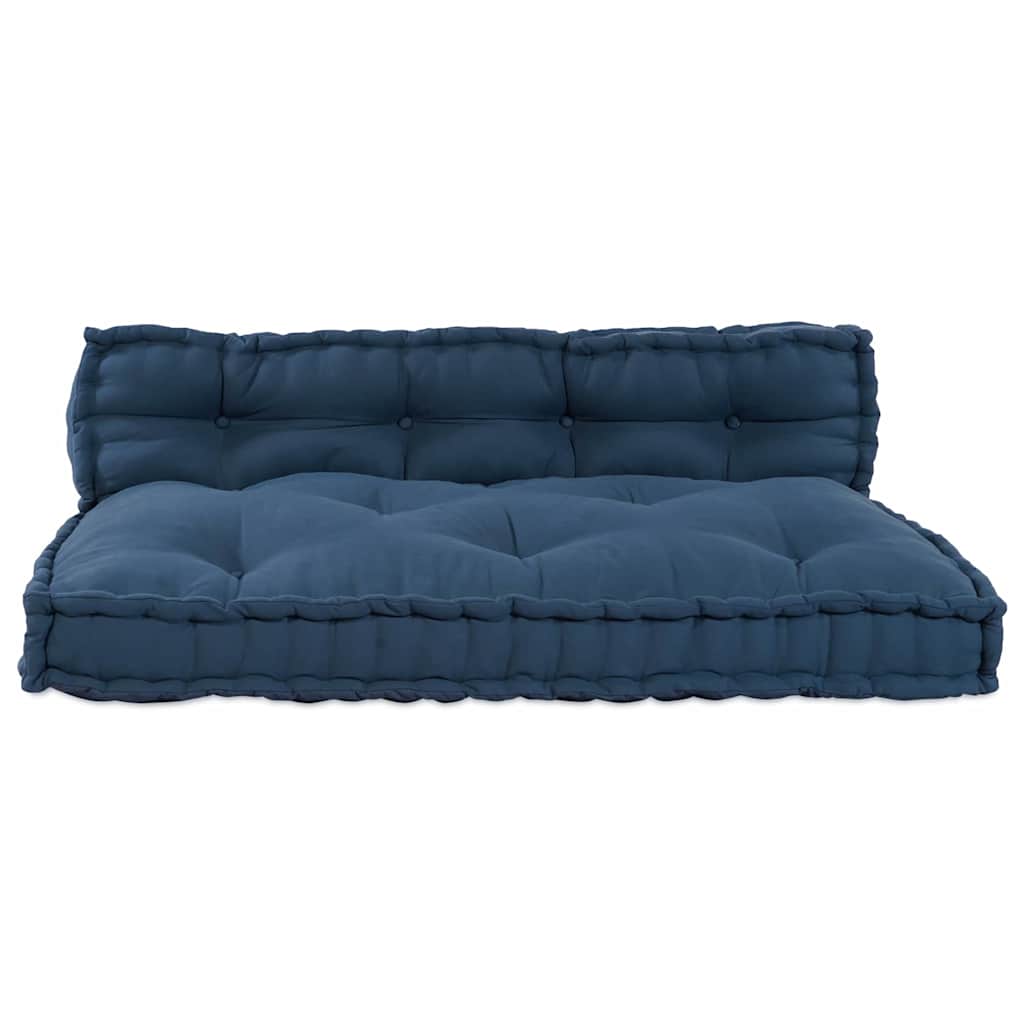 Pallet Sofa Kissen 2 pcs Indigo 120 x 80 x 38 cm Stoff
