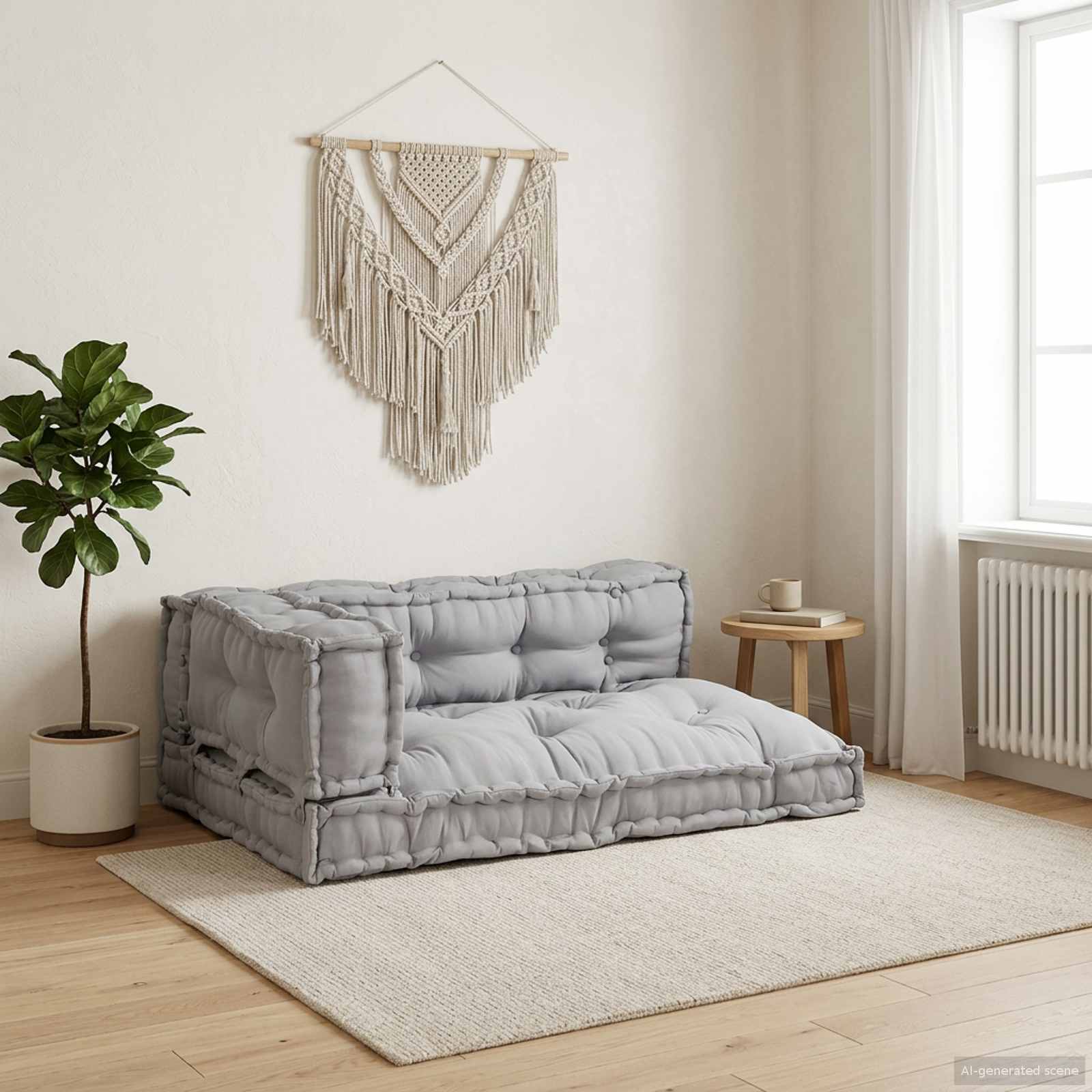 Pallet Sofa Kissen 3 pcs Grau 120 x 80 x 38 cm Stoff
