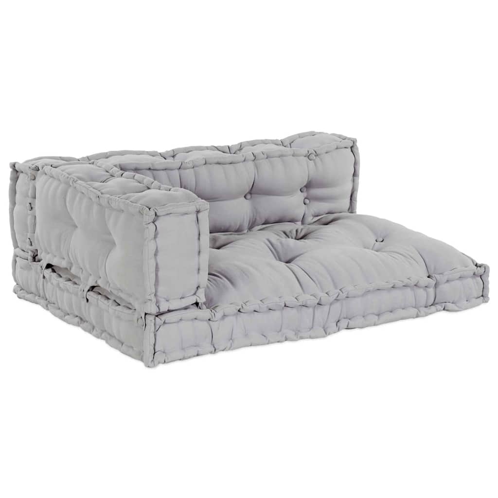 Pallet Sofa Kissen 3 pcs Grau 120 x 80 x 38 cm Stoff