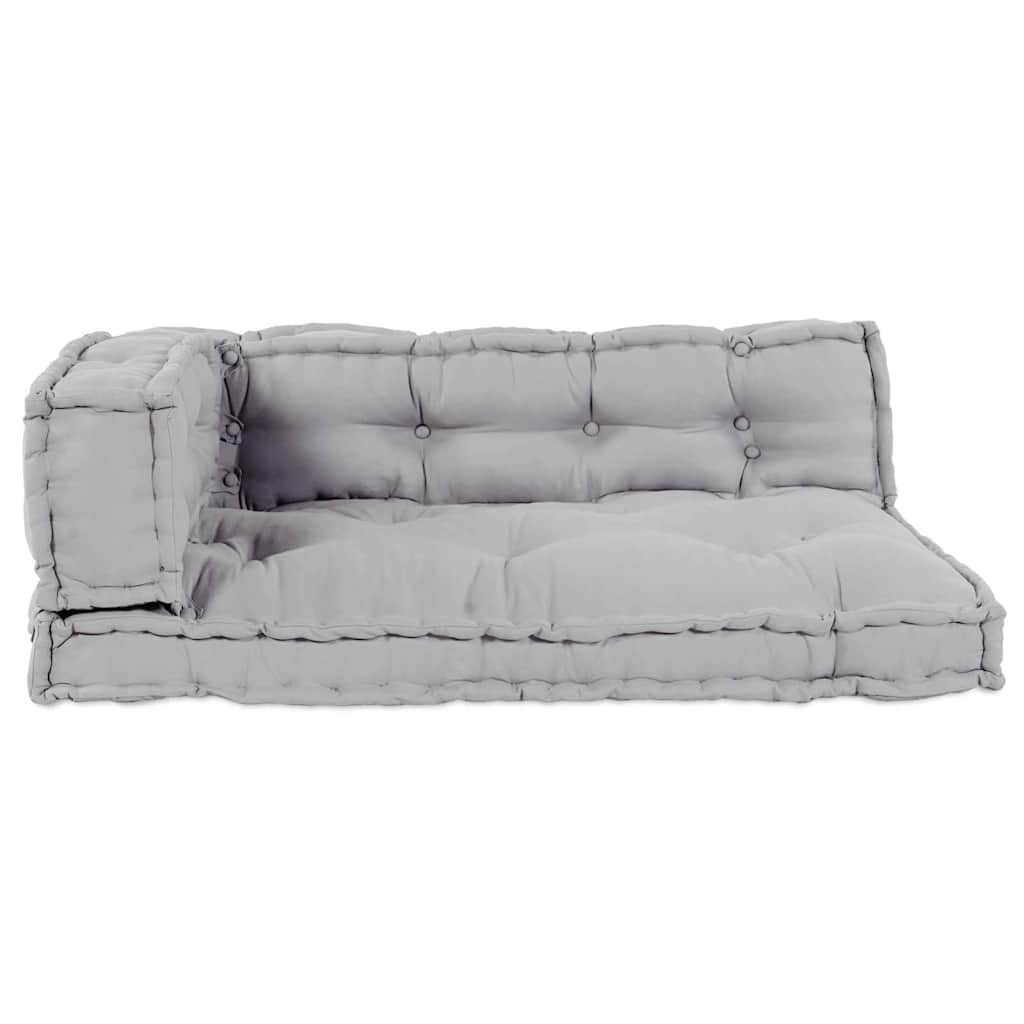 Pallet Sofa Kissen 3 pcs Grau 120 x 80 x 38 cm Stoff