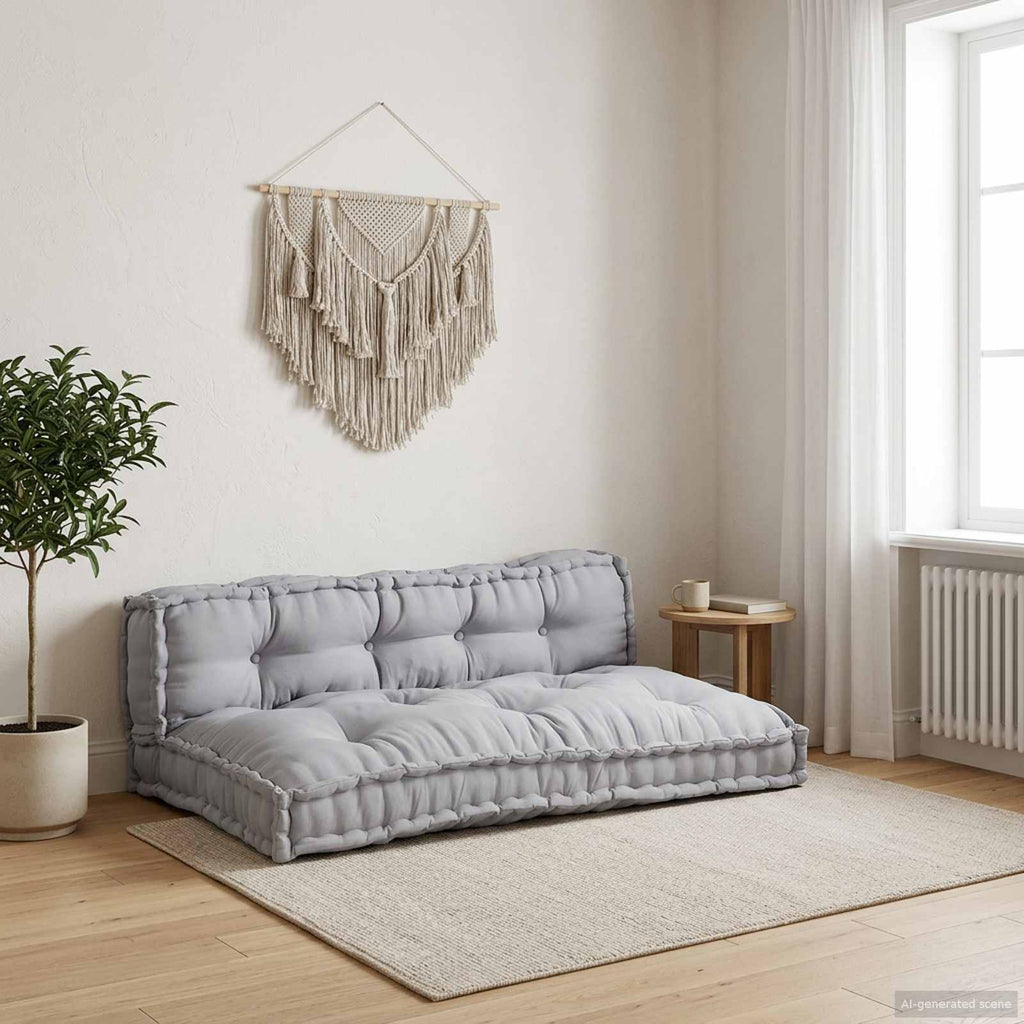 Pallet Sofa Kissen 2 pcs Grau 120 x 80 x 38 cm Stoff