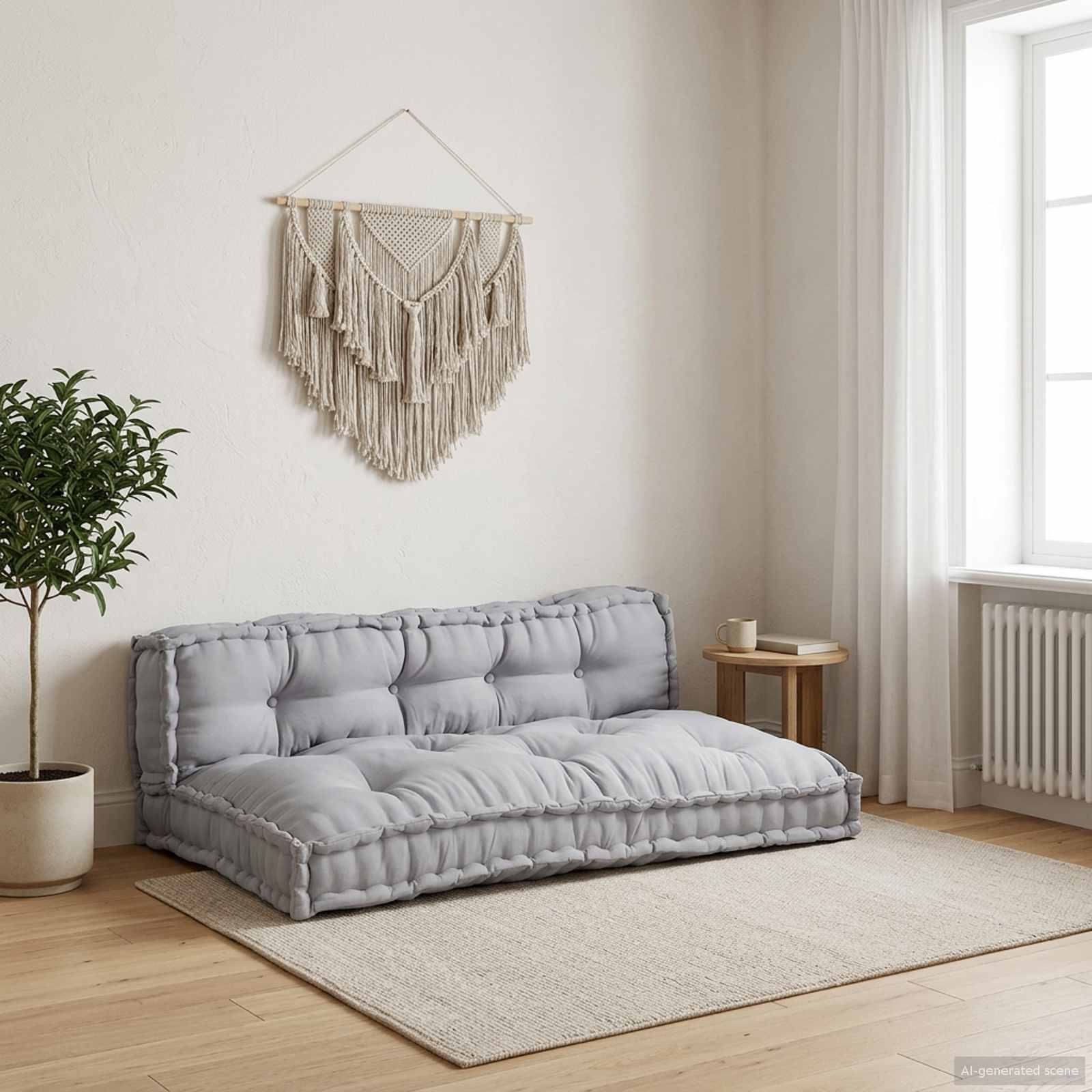 Pallet Sofa Kissen 2 pcs Grau 120 x 80 x 38 cm Stoff