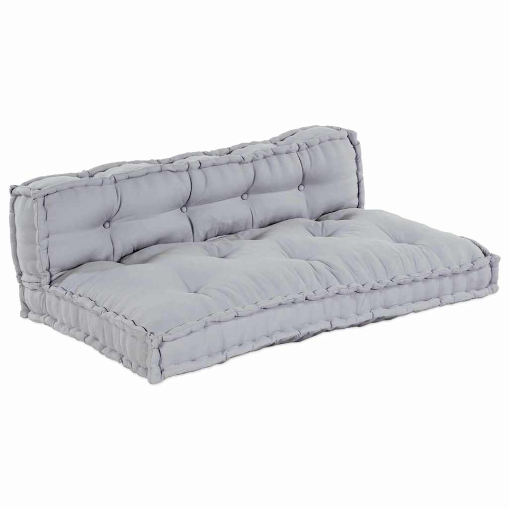 Pallet Sofa Kissen 2 pcs Grau 120 x 80 x 38 cm Stoff