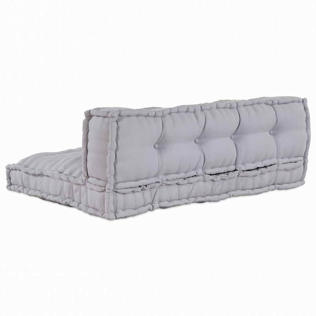 Pallet Sofa Kissen 2 pcs Grau 120 x 80 x 38 cm Stoff