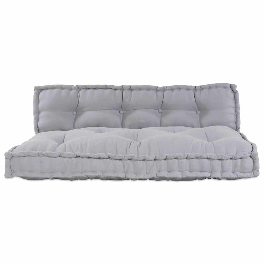 Pallet Sofa Kissen 2 pcs Grau 120 x 80 x 38 cm Stoff