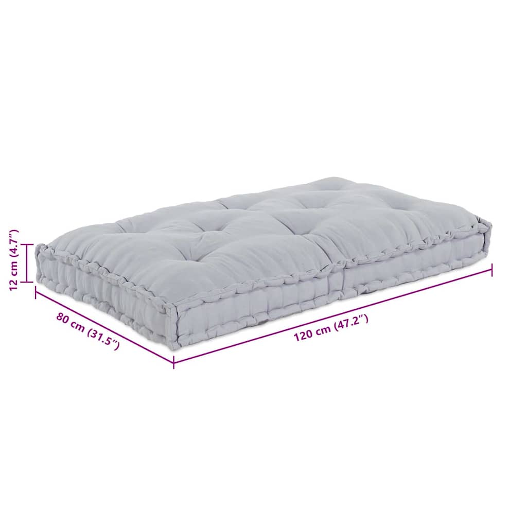 Pallet Sofa Kissen Grau 120 x 80 x 12 cm Stoff